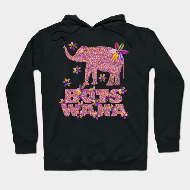 Flowery Elephant Botswana Hoodie by Alex Bleakley